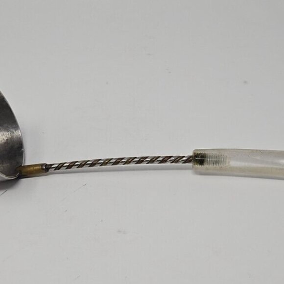 Vintage Hand Hammered Pewter Copper Lucite Kitchen Soup Serving Ladle Utensil - Picture 2 of 7